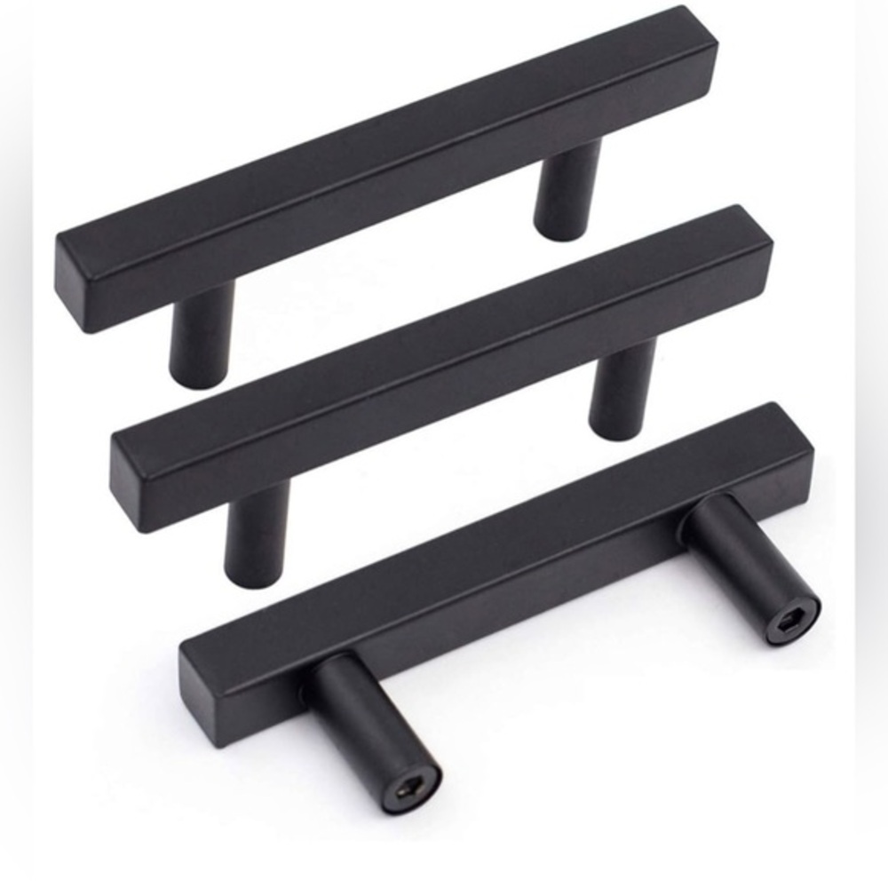 NWT 6 Goldenwarm Matte Black Cabinet Pulls 2.5 Center Kitchen Handles Drawer